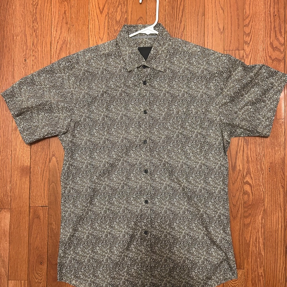 Nicole Miller Black and Beige Casual Shirt